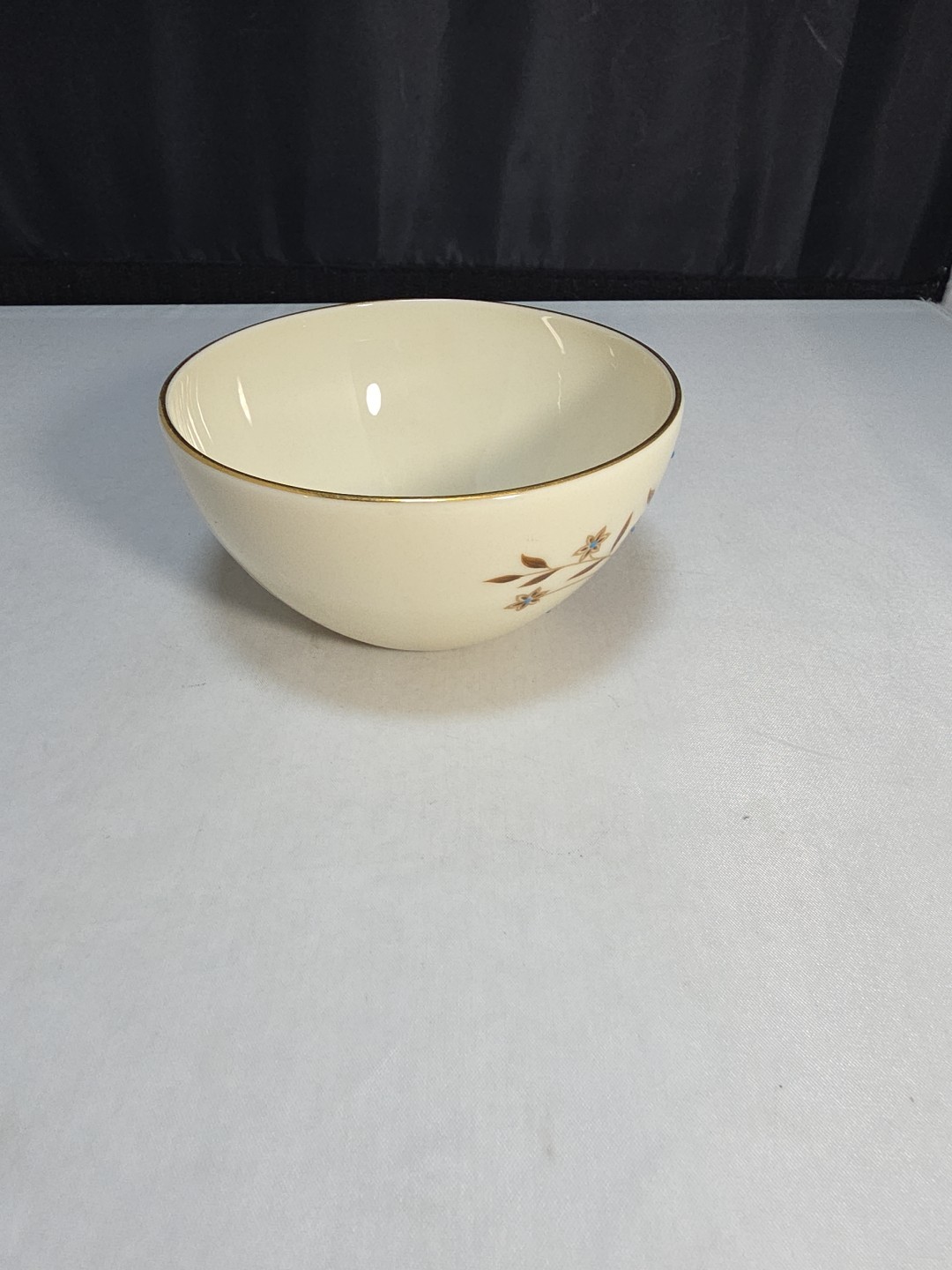 Lenox Starlight Flat Cup 2 1/8″ Floral Gold Rim Made in USA