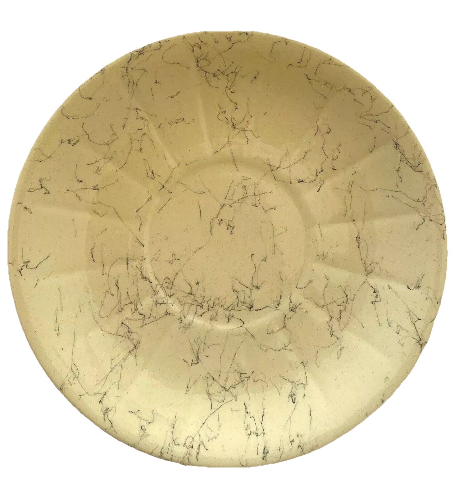 Blue Ridge Big Saucer vintage pottery yellow spiderweb mid century modern dish