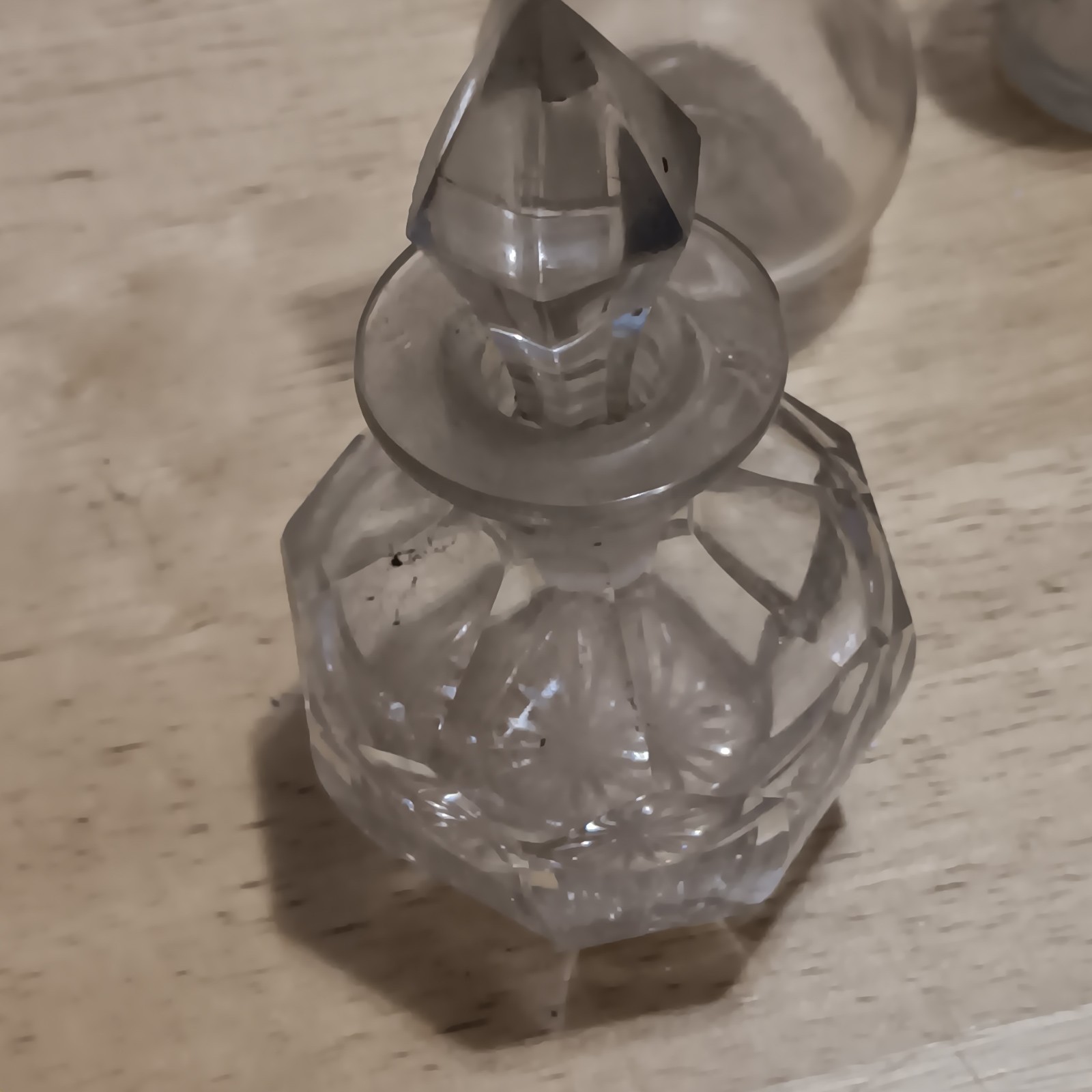 Lot of 9 Vintage Antique Glass Cruets & Decanters with Stoppers Mixed Patterns