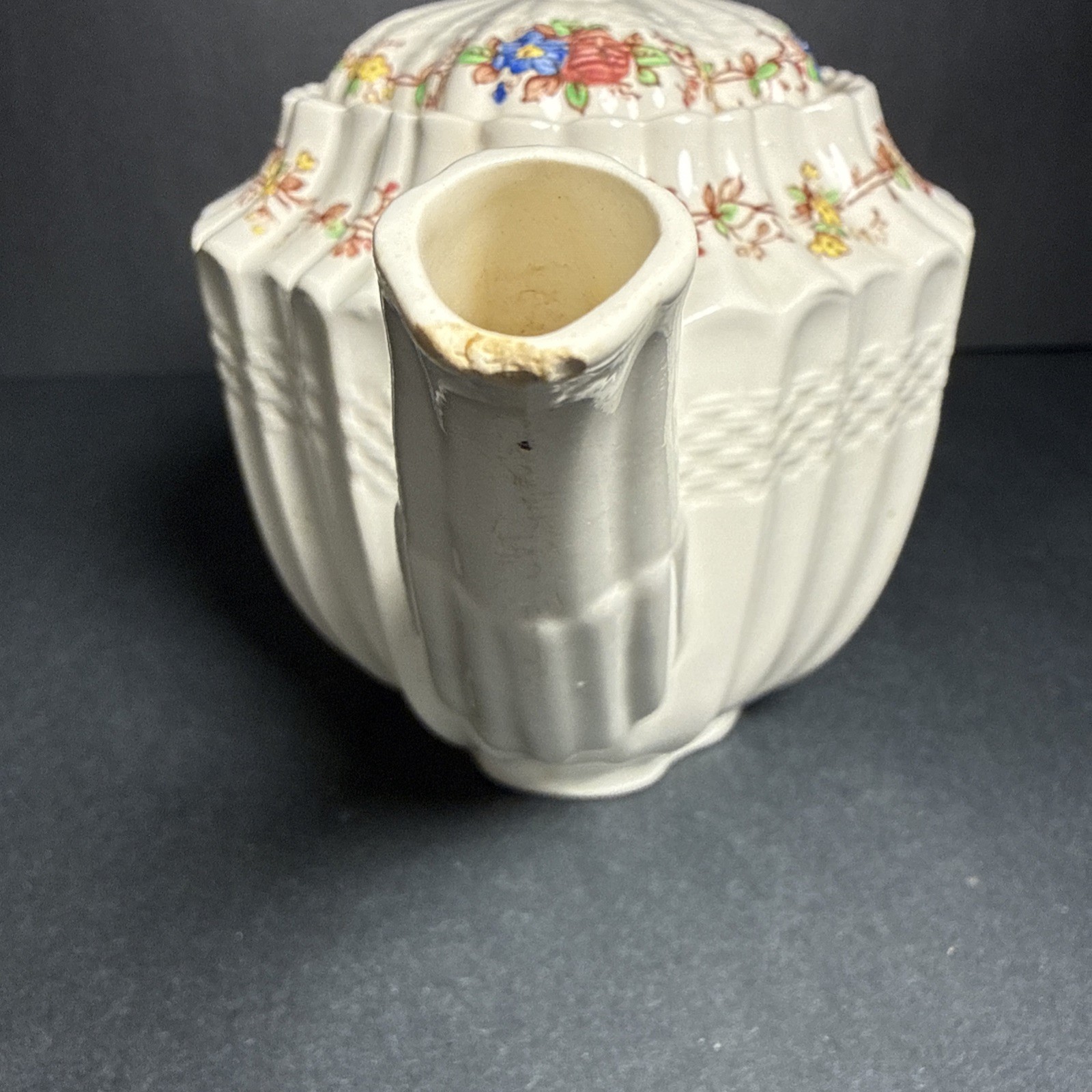 Copeland Spode Hazel Dell Teapot Floral England 1936 IMPERFECT. Pls Read