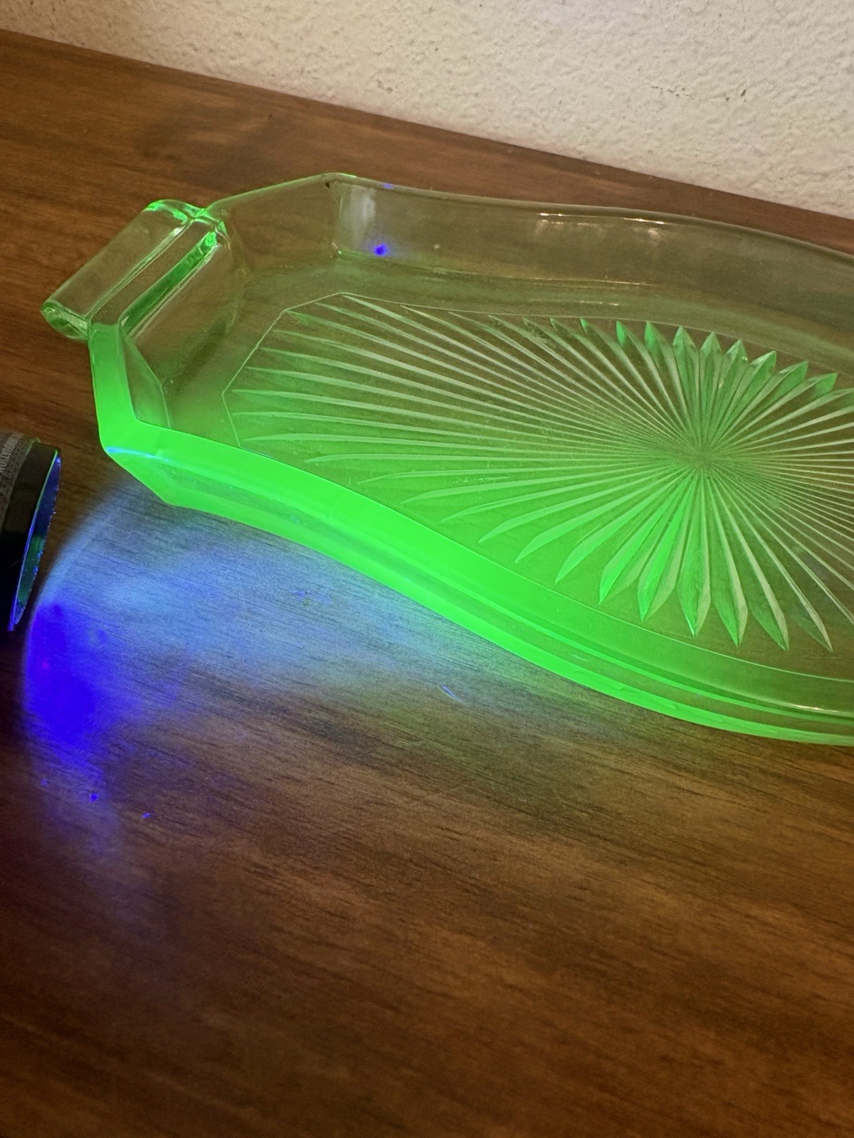 Vintage Tiffin Uranium Glass Art Deco Green Vanity Tray Dish – 10.25″