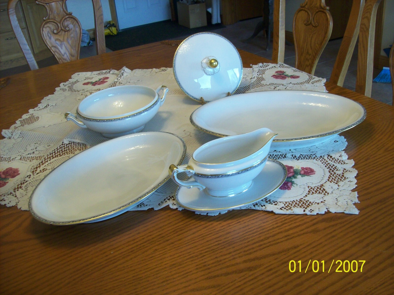 Heinrich & Co. Bavaria Vtg Porcelain China 4 Piece Serving Pieces Christine