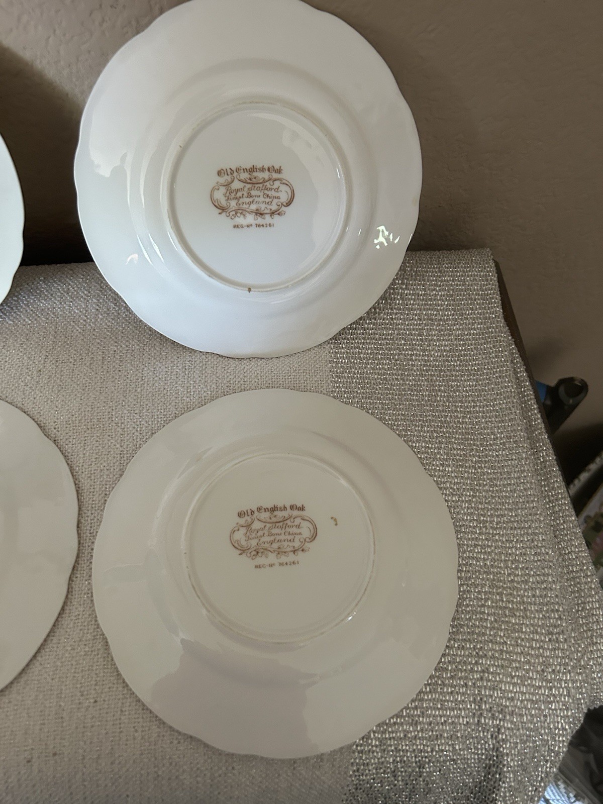 Set of 6 Royal Stafford ‘Old English Oak Gold’ 6-1/2” Bread Plates-#764261