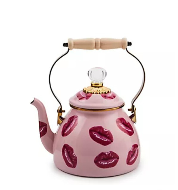 MacKenzie- Childs Kiss Me 2Qt Tea Kettle RARE RETIRED, HARD TO FIND