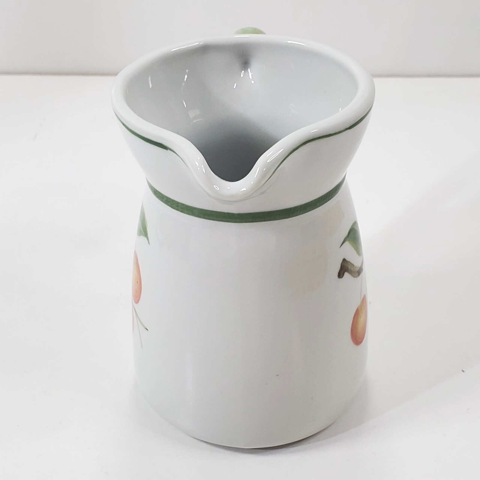 Vintage Andrea By Sadek Hand Painted Creamer With Cherries Fruit and Leaves