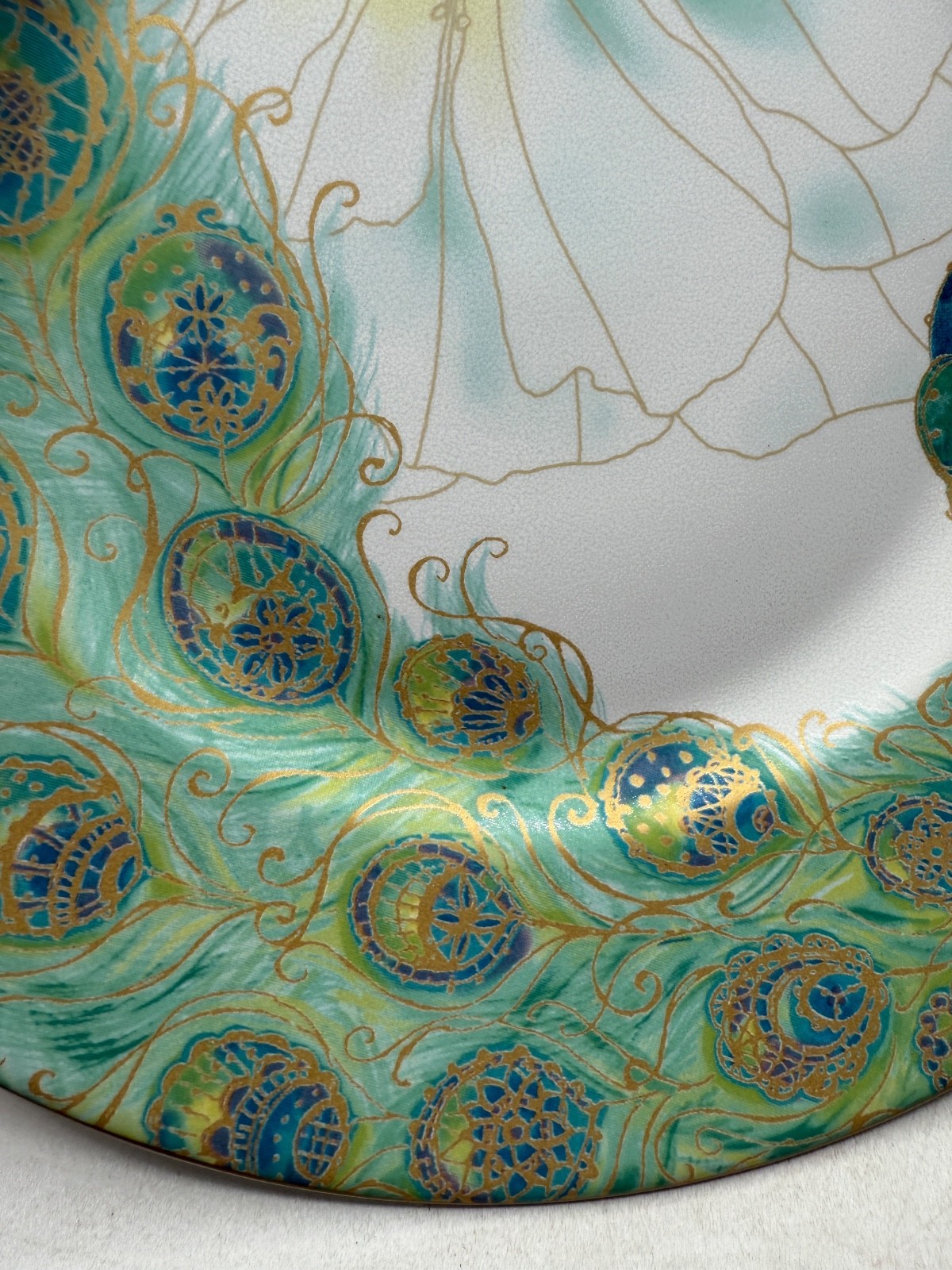 222 Fifth Lakshmi Peacock Floral Salad Plates Set of 4 Multicolor – Read