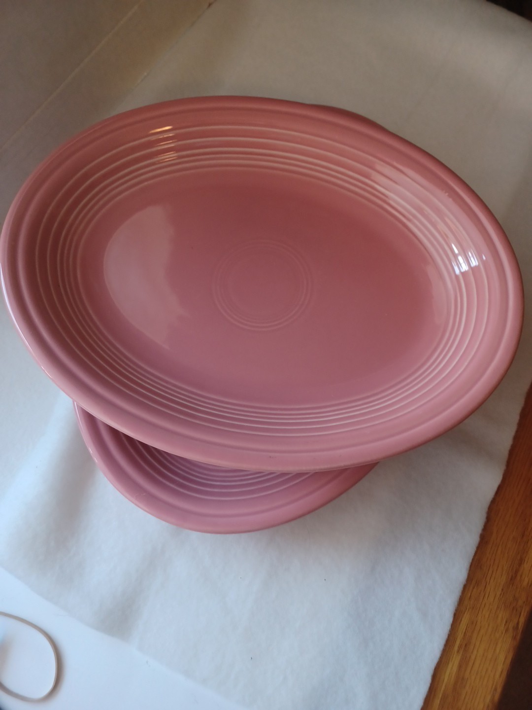 1 Vintage Out Dated Color Of Rose Pink Oval Platter 12inx 9in