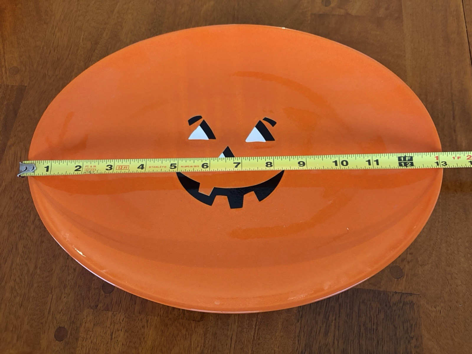 Halloween Pumpkin Waechtersbach Germany Embossed Mark 13” Oval Platter Orange
