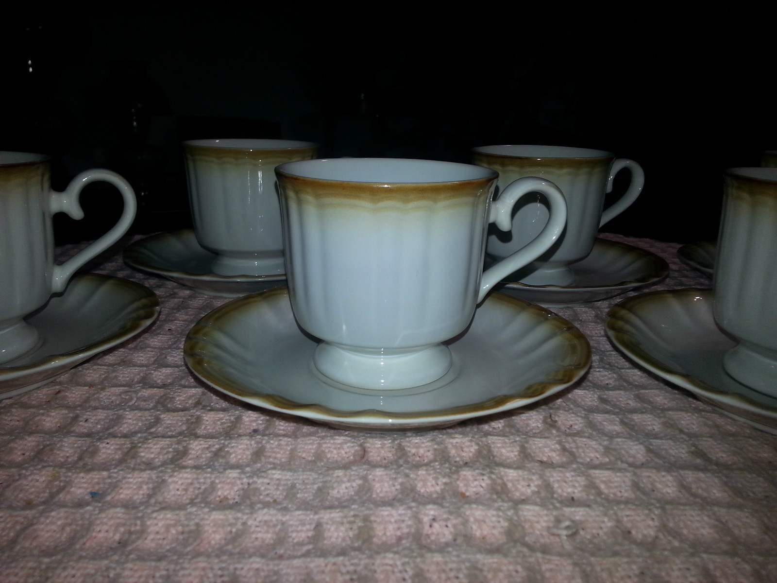Vintage 12 Piece MANOR HOUSE KG000 Japan Porcelain Teacup and Saucer Set