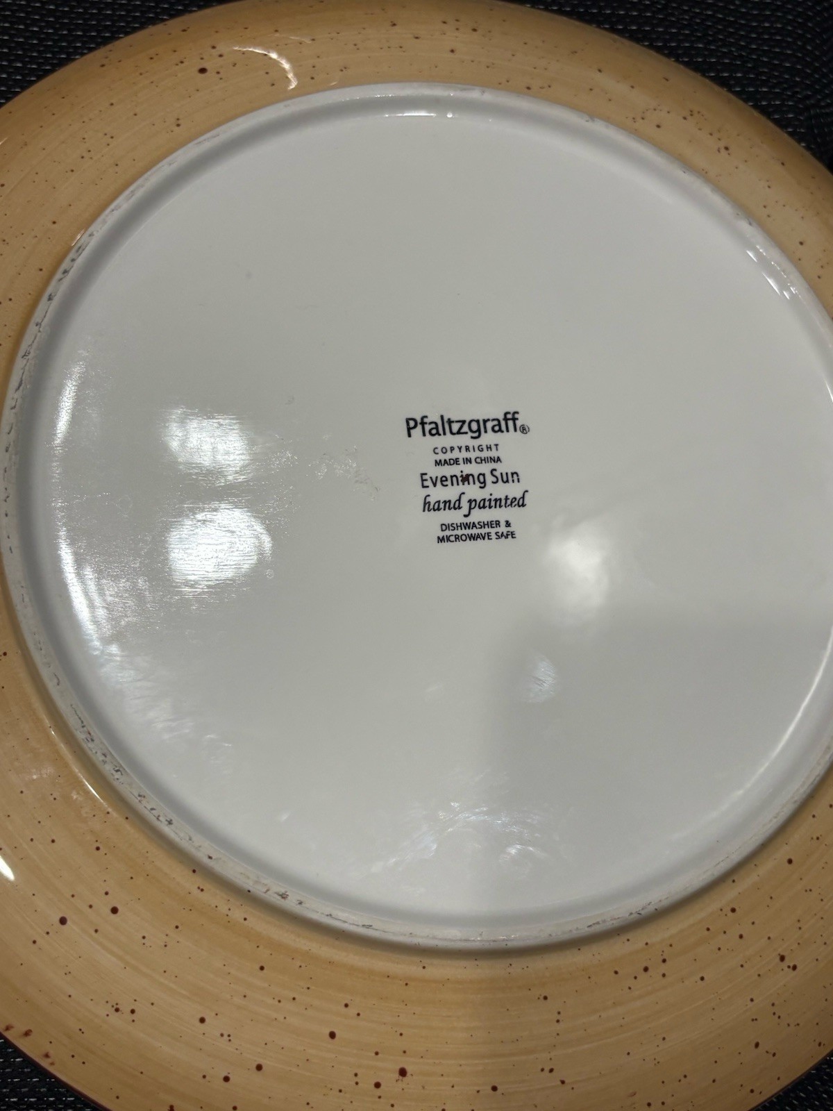Three (3) Pfaltzgraff EVENING SUN 11 3/4” Chop Plates (Hand Painted)