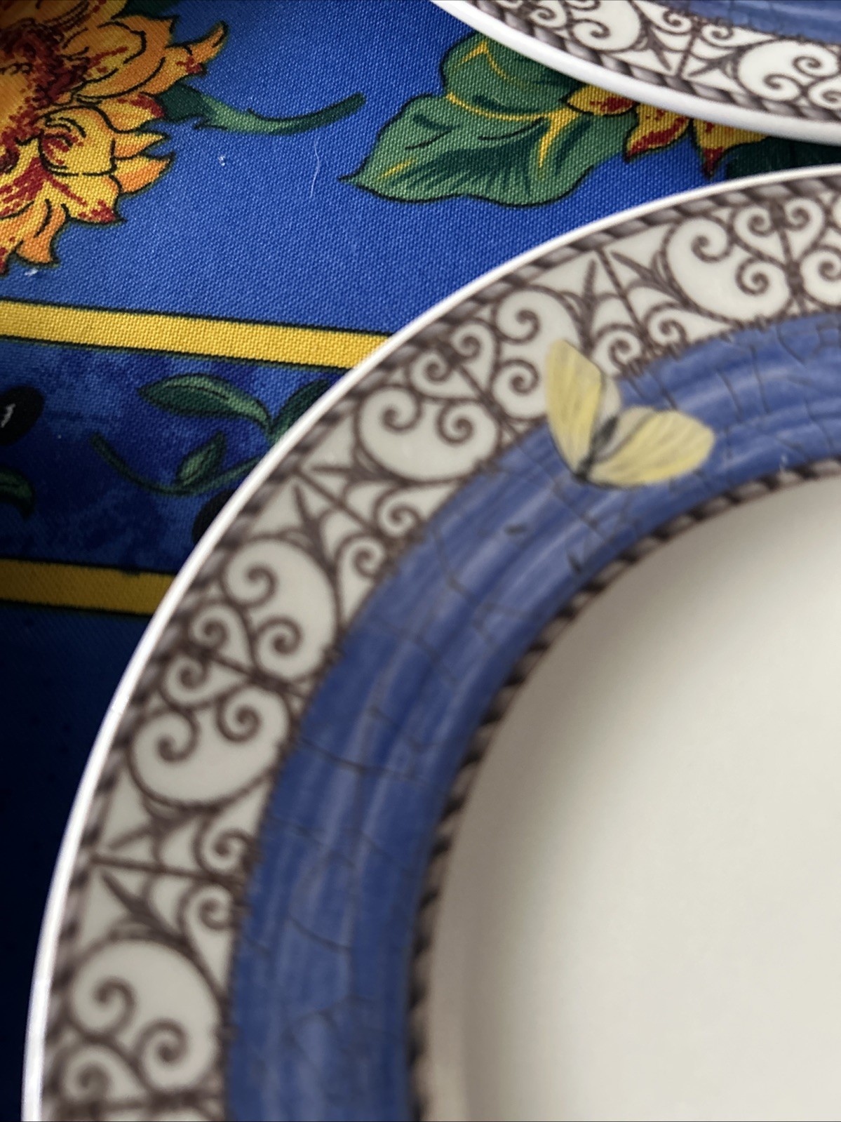 Set/4 Wedgwood Sarah’s Garden Periwinkle Blue Bread & Butter Plates.
