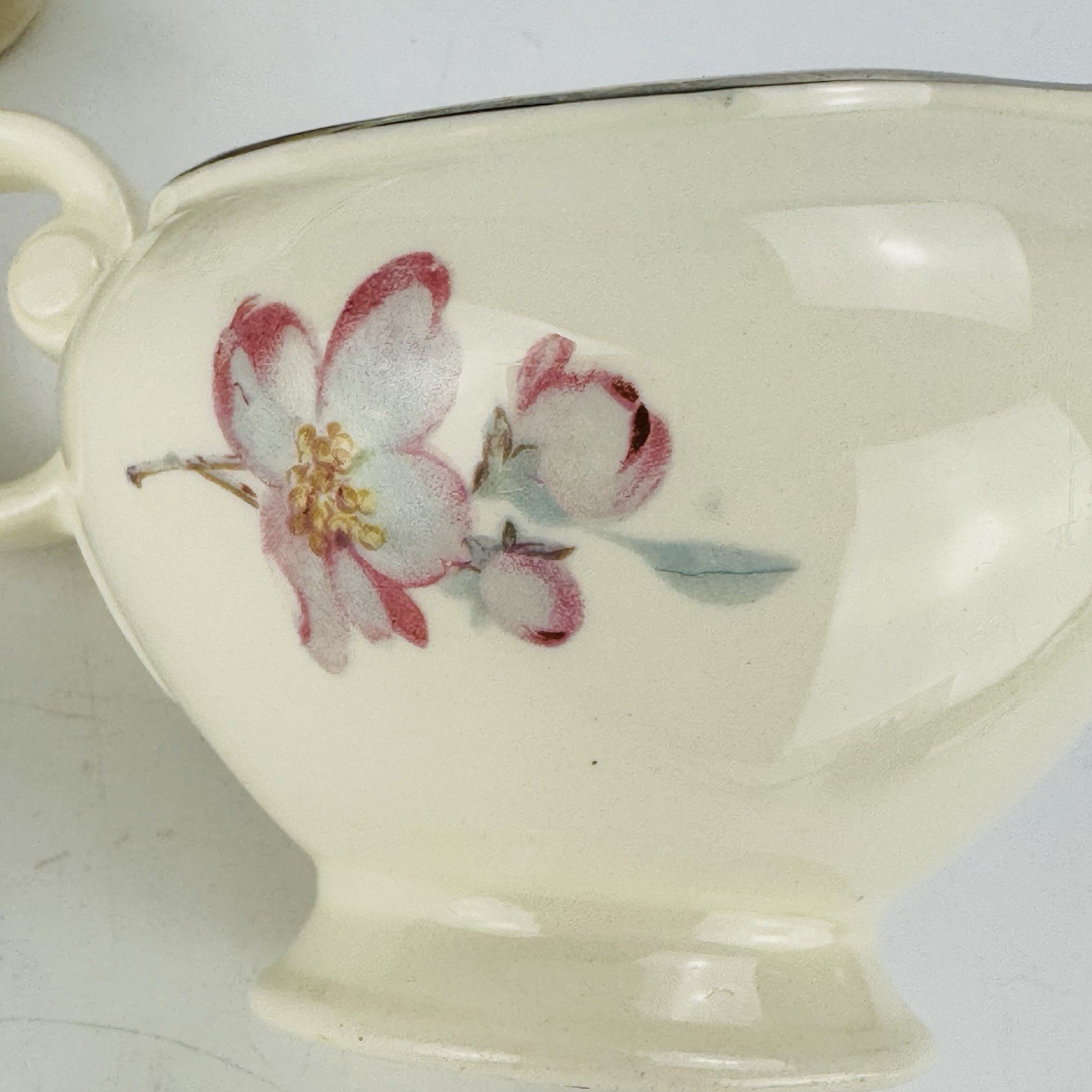 Vintage Taylor Smith Taylor 9378 Creamer Covered Sugar Bowl Floral TS&T