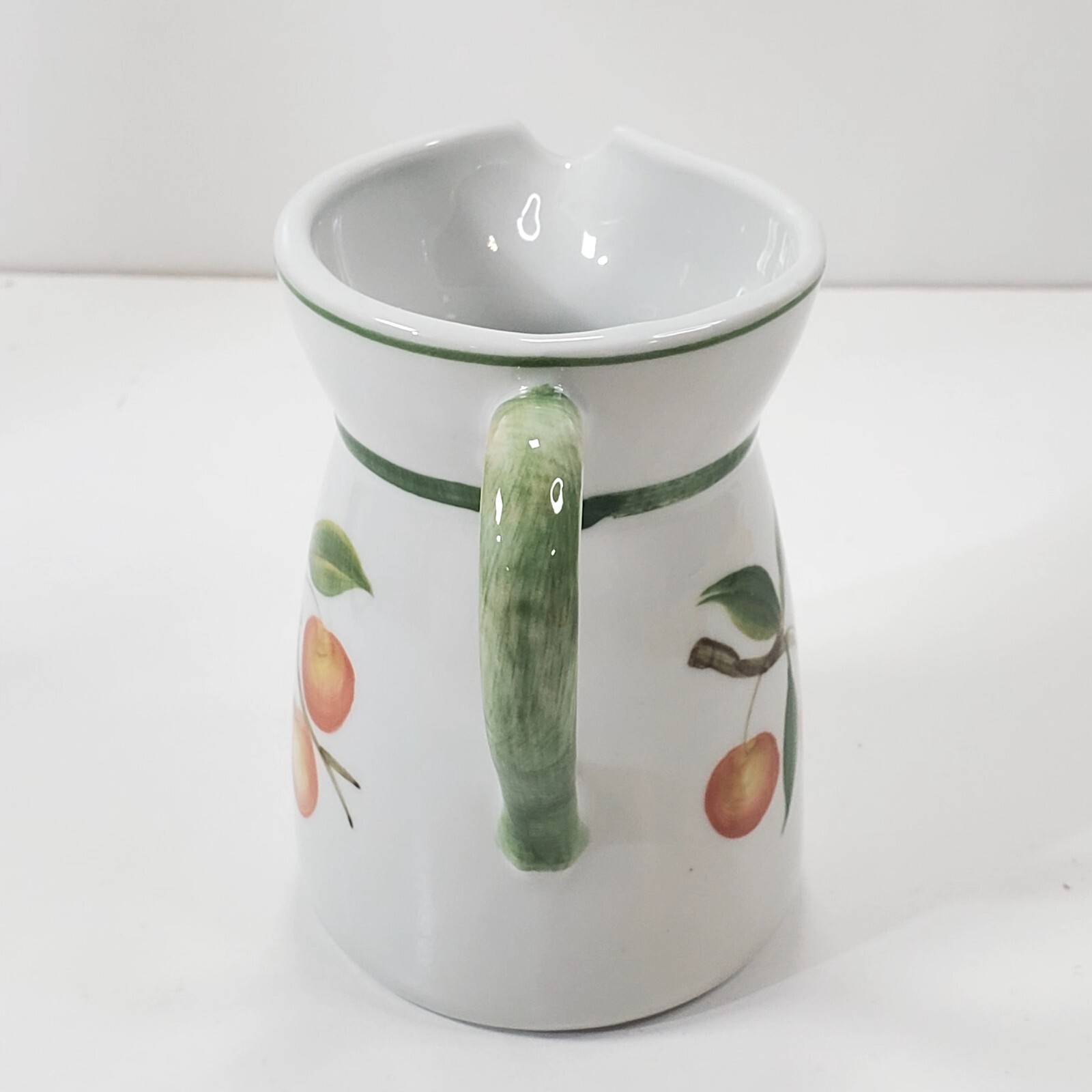 Vintage Andrea By Sadek Hand Painted Creamer With Cherries Fruit and Leaves