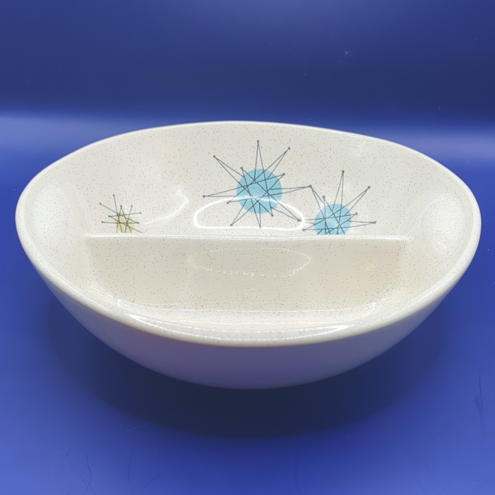 Midcentury Franciscan Starburst 8 1/4″ Divided Round Serving Bowl