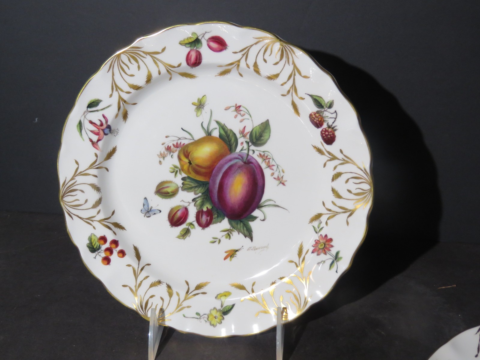 8 Royal Worcester 9″ Bone China Botanical Style Plates Signed E. Townsend