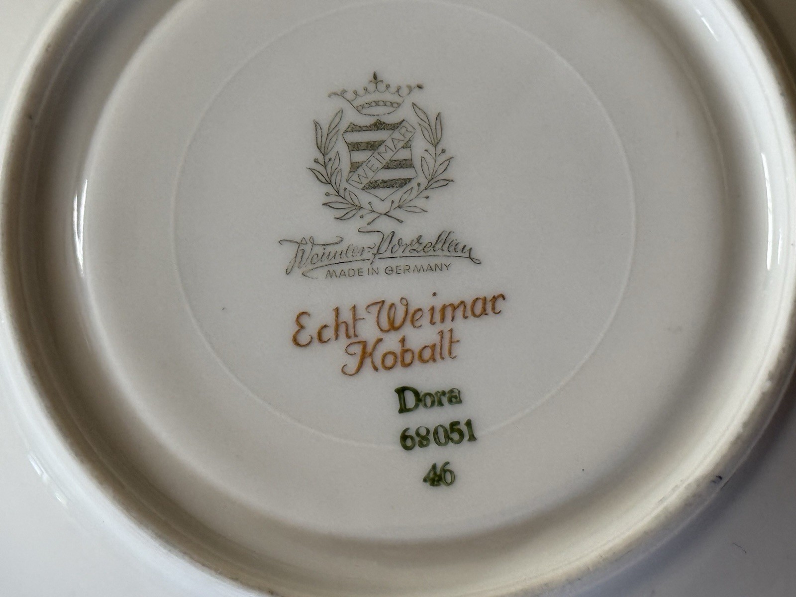 Echt Weimar Kobalt 2-Piece set Saucer Dessert Plate Dora pattern 68051 Blue Gold