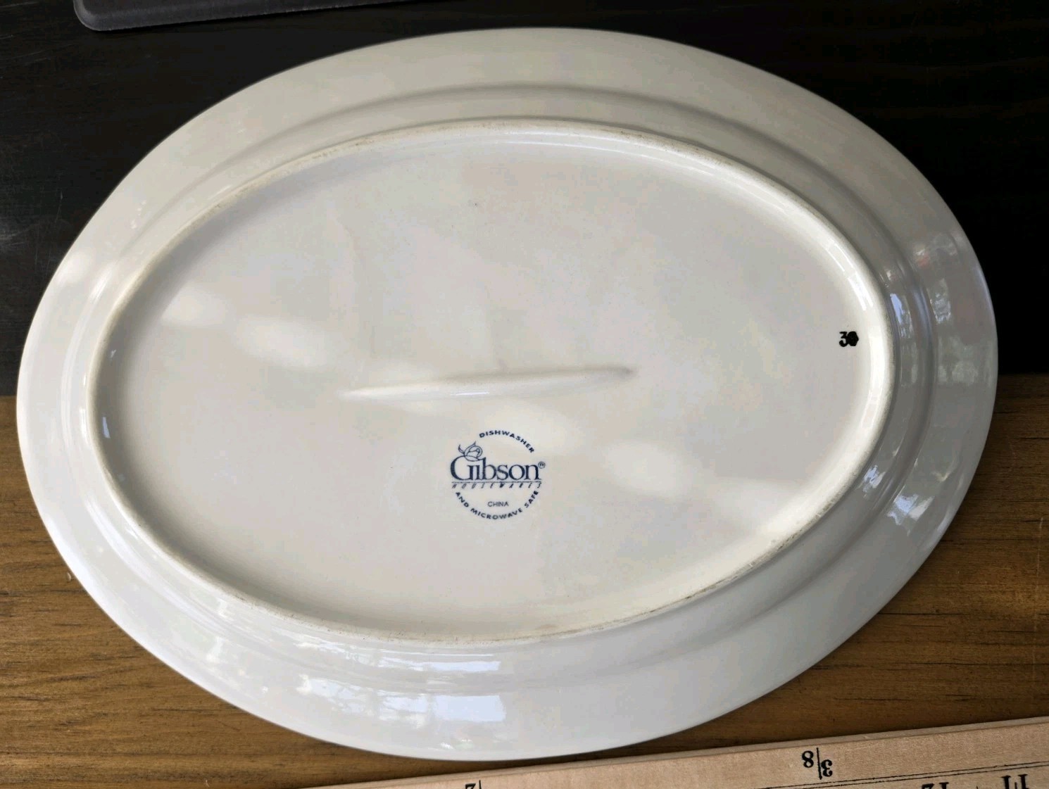 Gibson FRUIT China White Embossed Serving Platter Dishwasher/Microwave Safe