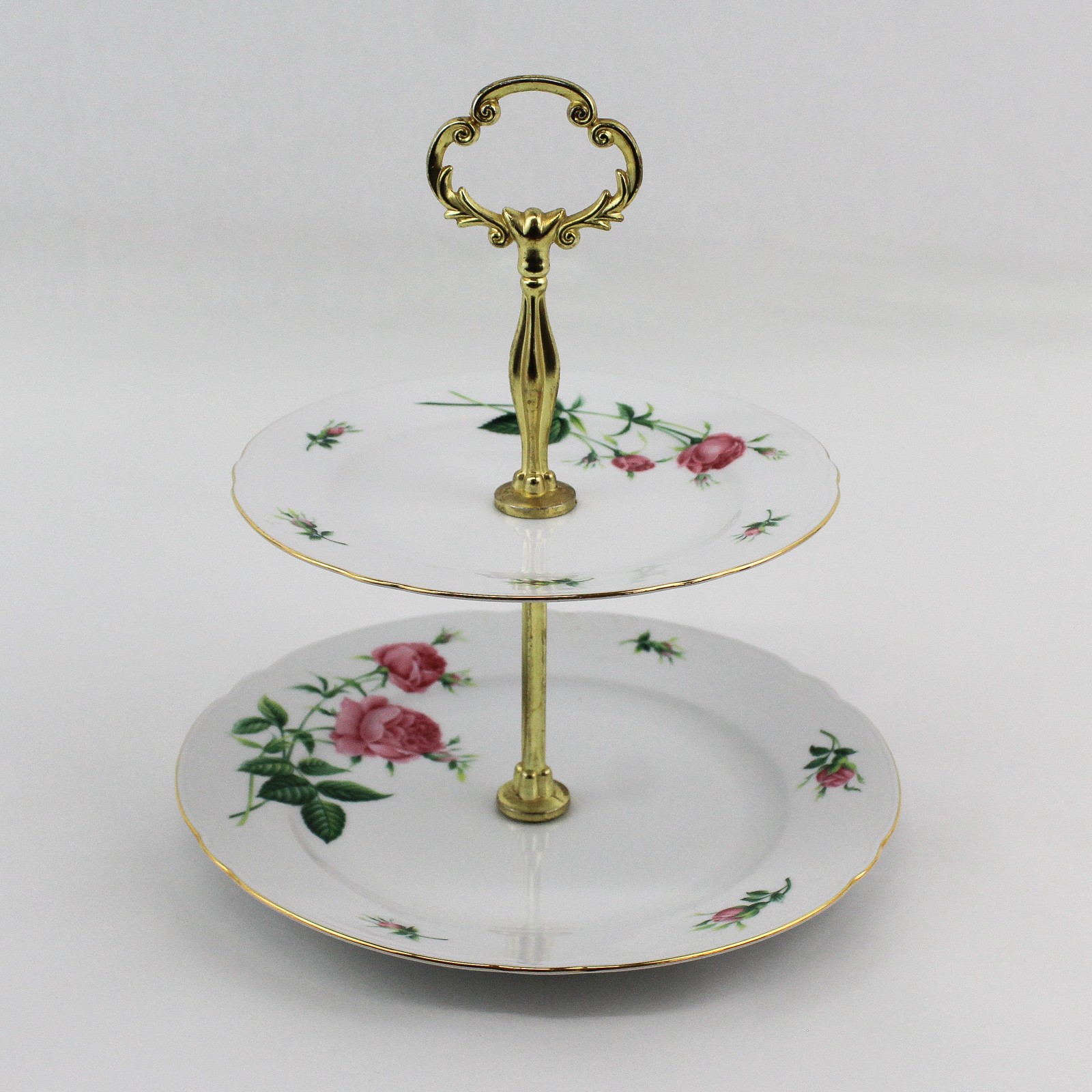 Christineholm Porcelain Rose Two Tier Candy Nut Bon Bon Server Germany