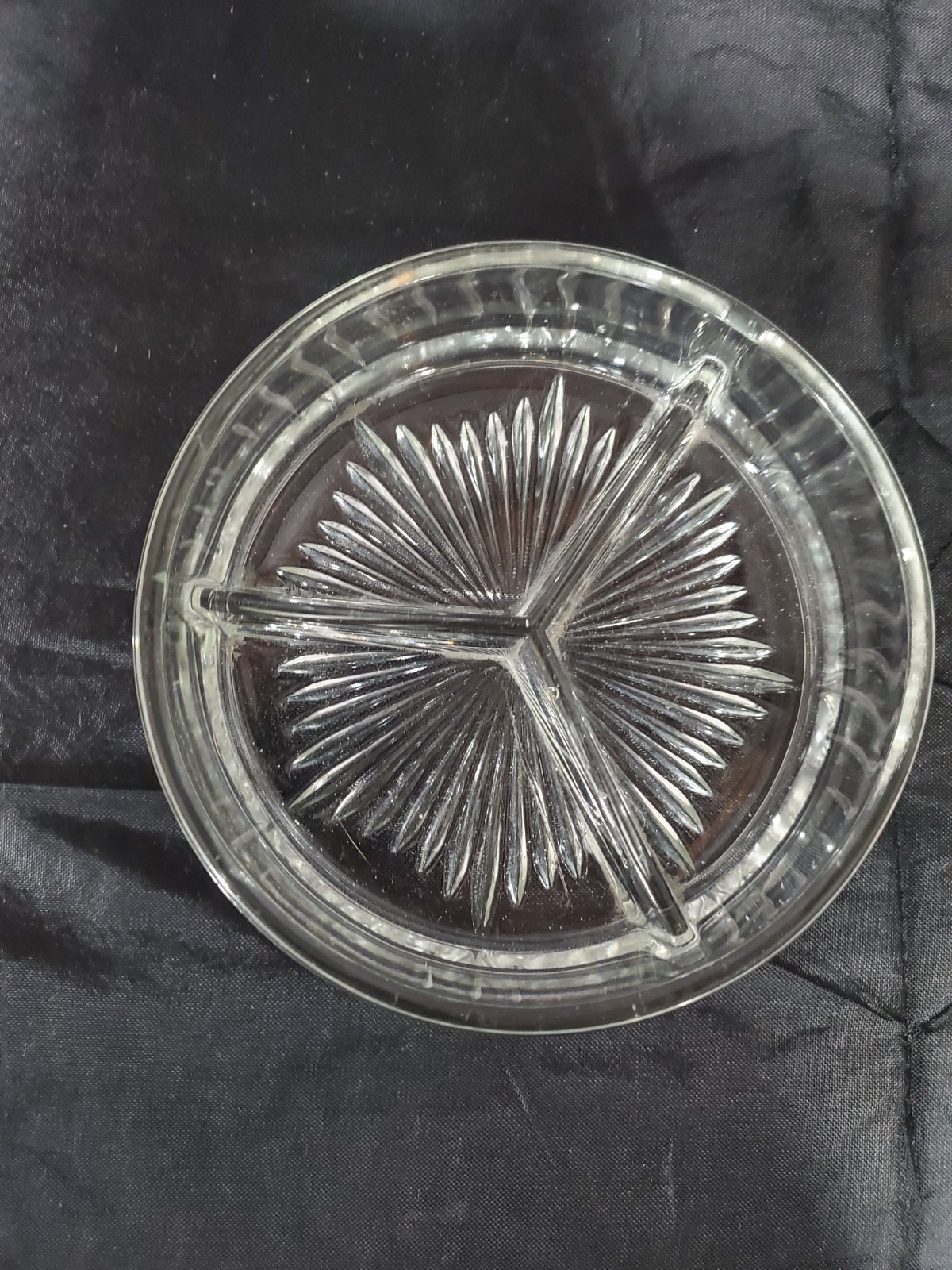 Vintage Divided Dish Triple Section Candy Nuts Server Dish To Keep Rings In It