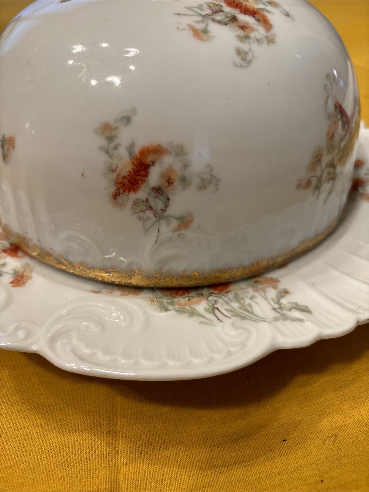 Limoges Victorian Scene Butter Dish-2-Piece
