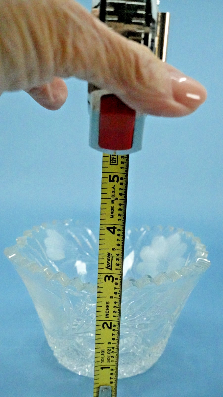 Antique American brilliant Period Cut Glass Mayonnaise Bowl w/ Under Plate
