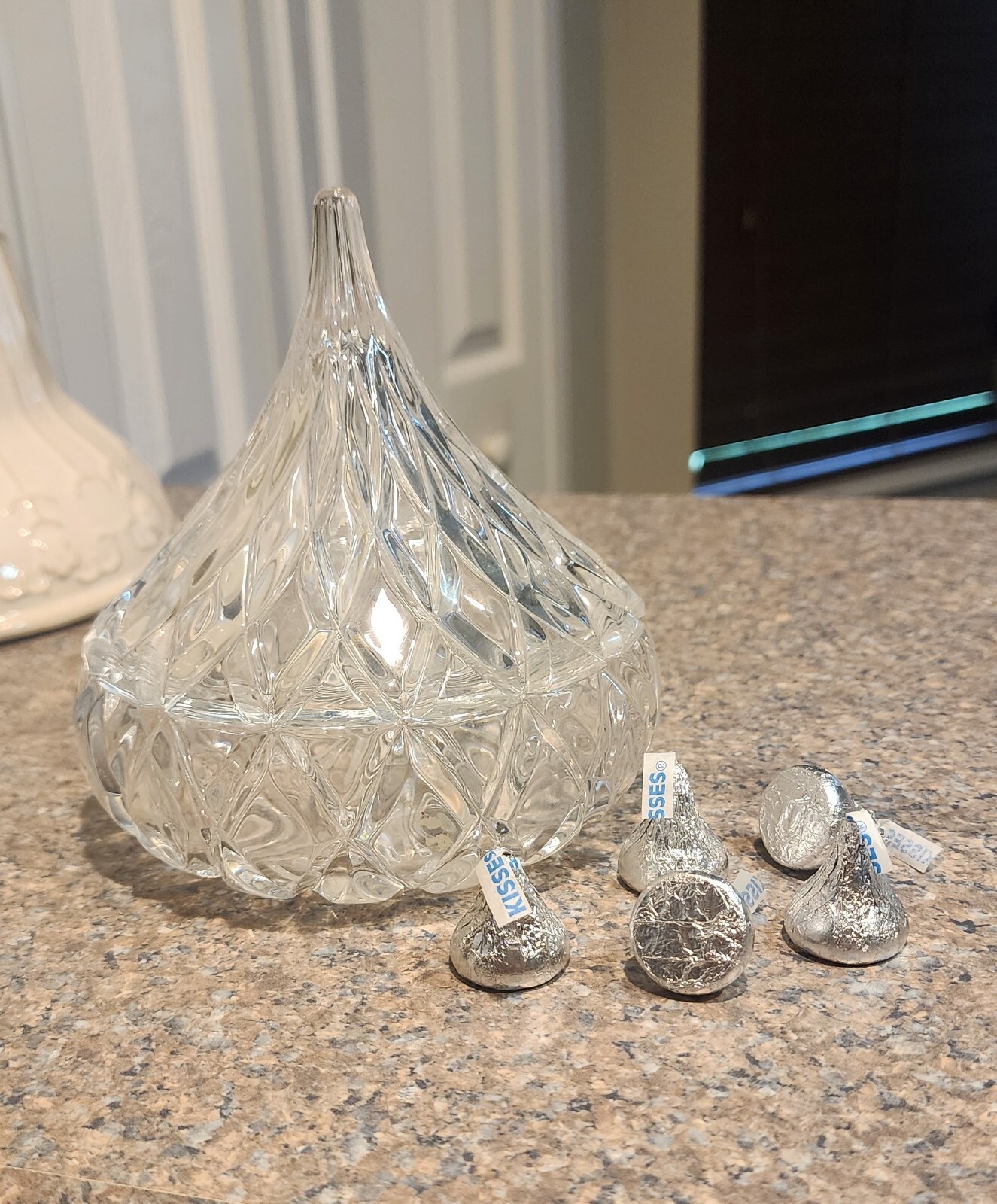 Vintage Hershey Kiss Crystal Trinket Box Candy Dish Nostalgia Christmas Decor