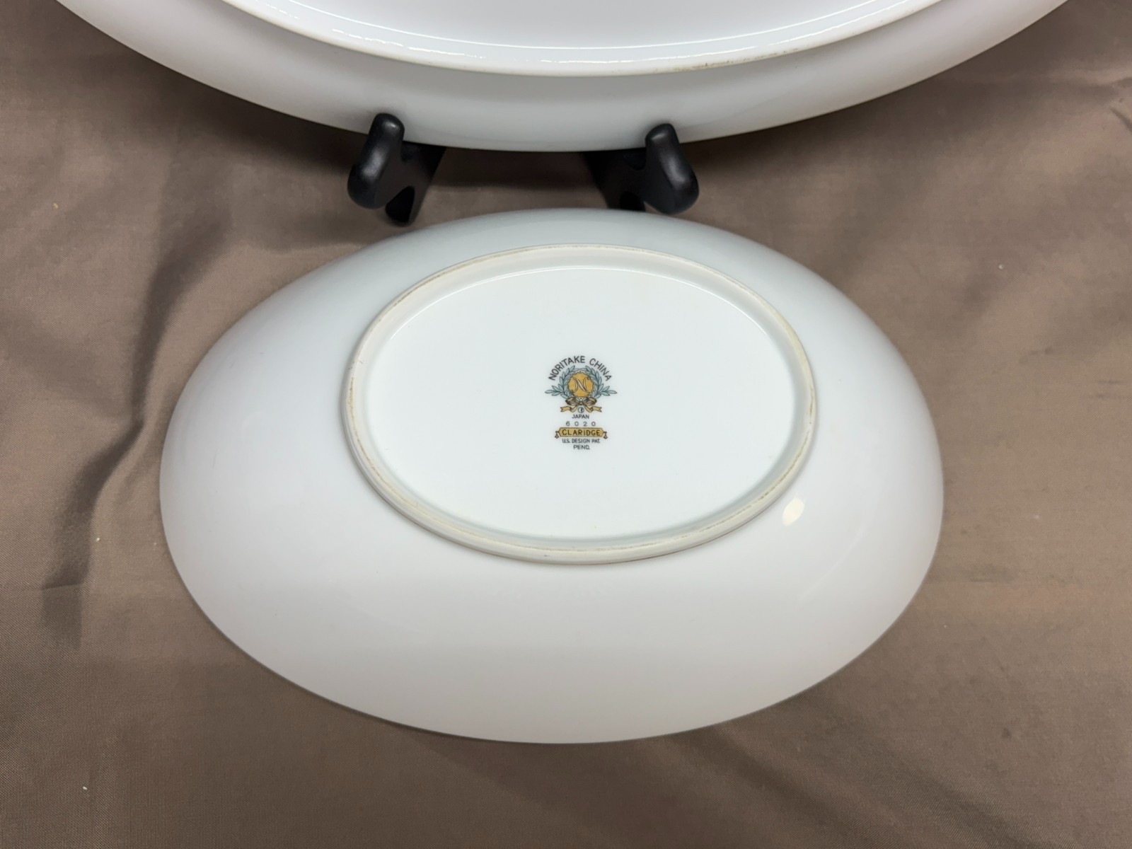 Noritake “CLARIDGE” Japan ~ #6020 ~ 2 Piece Serving Set: Platter, Oval Bowl