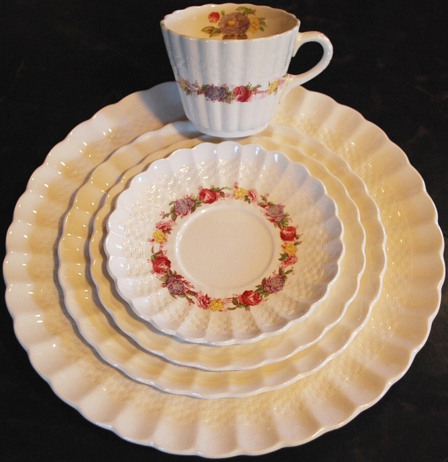 Vtg Set 3 SPODE ROSE BRIAR 5 Piece Place Settings [15 pc total] England OLD MARK