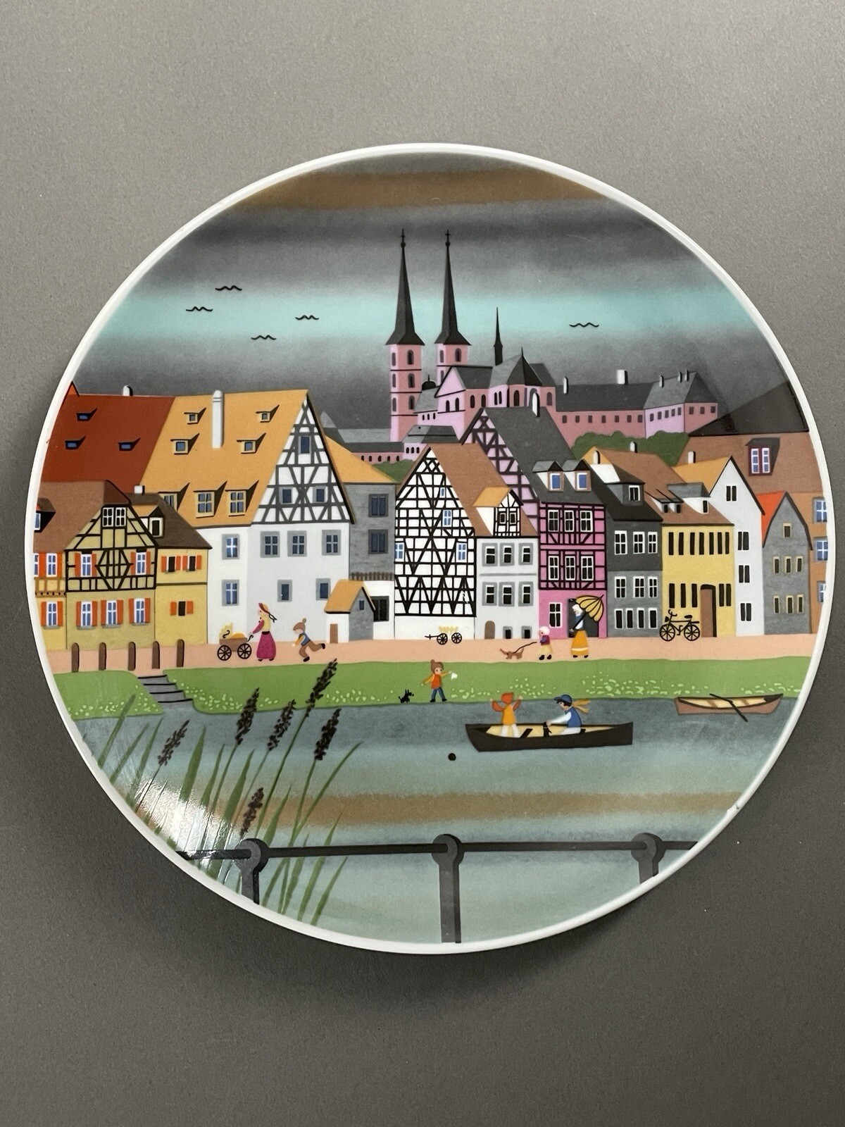 KPM GERMANY PLATE BAMBERG BARBARA FURSTENHOFER 7 7/8″ Porzellan