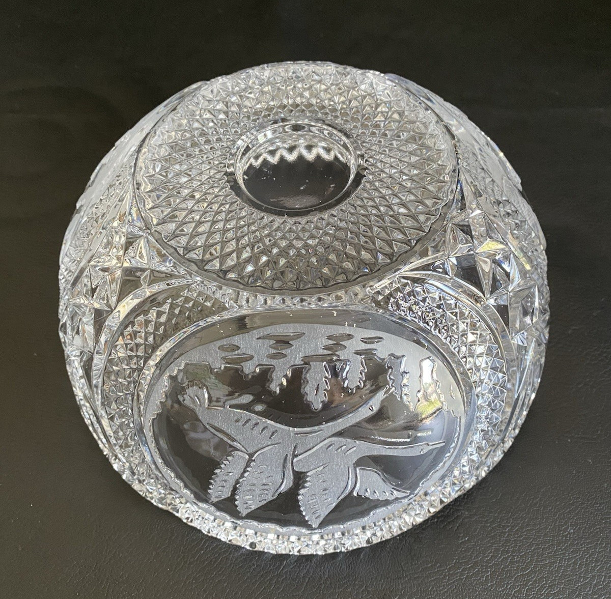 Antique ABP American Brilliant Period Cut Crystal 8.25″ Bowl Saw-Tooth Edge