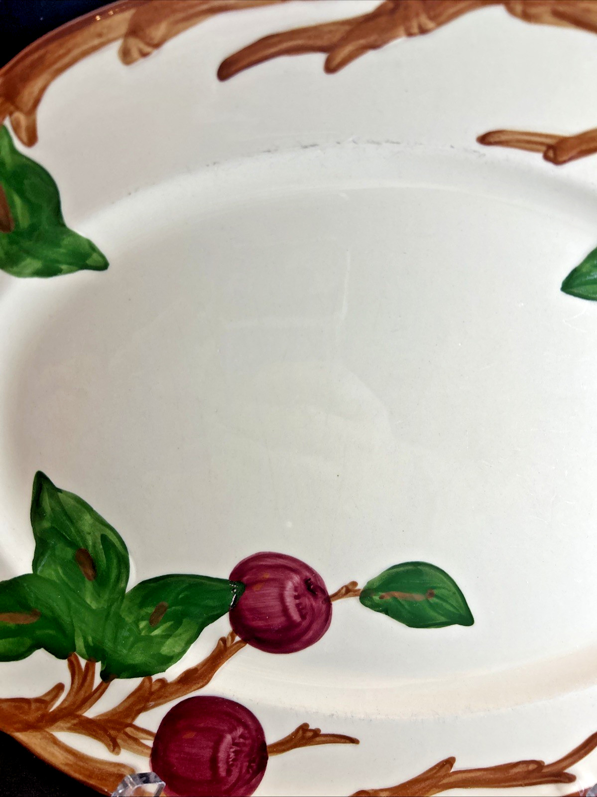 Franciscan Earthenware Apple Pattern Oval Serving Platter 14″x10″ USA