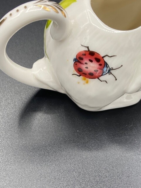 VTG Gracie China Bunny Rabbit Small Creamer Floral Pattern w/Lady Bug and Bee EU