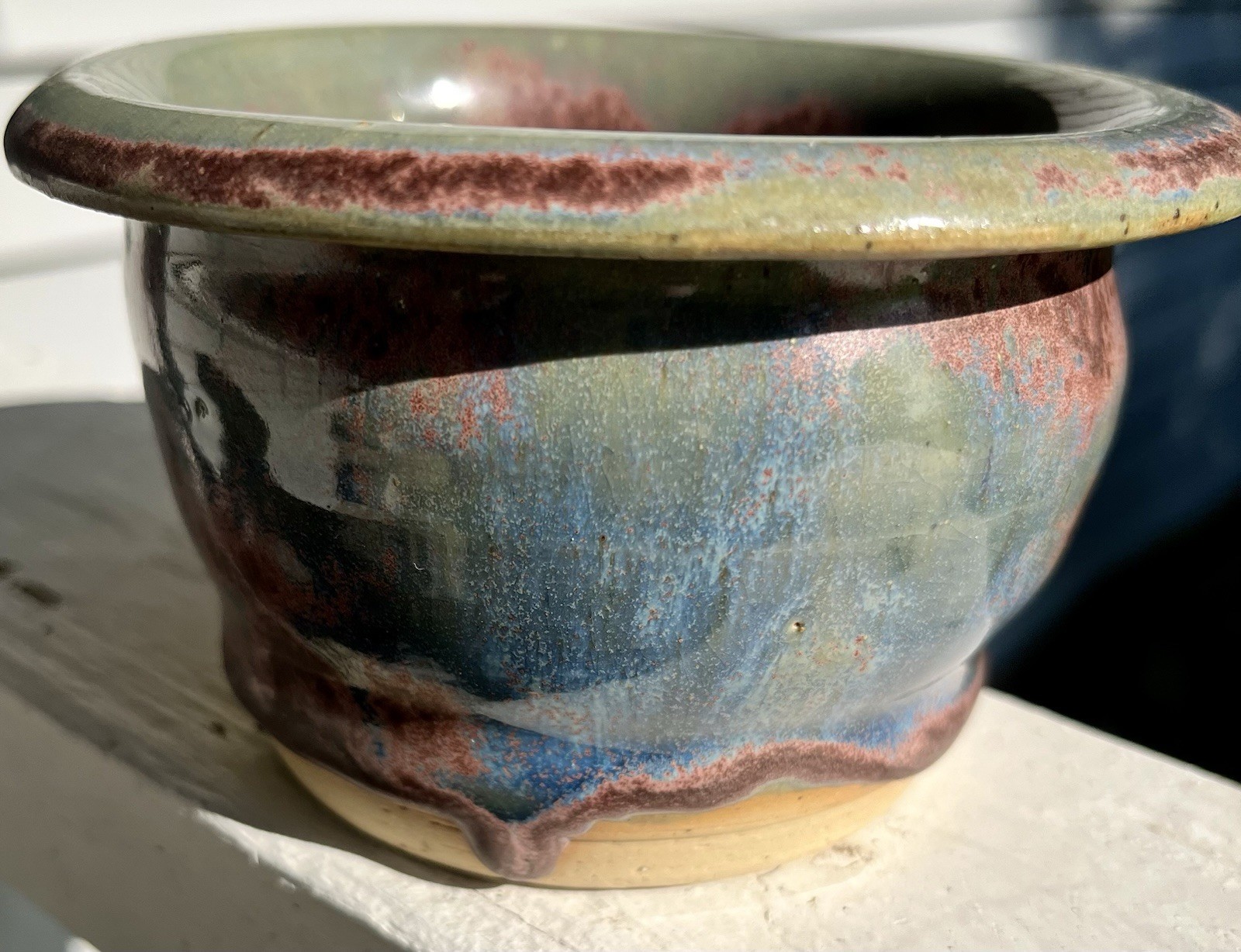 Handsome Studio Pottery Bowl Artisan Handmade Natural Earth Tones Signed 2011