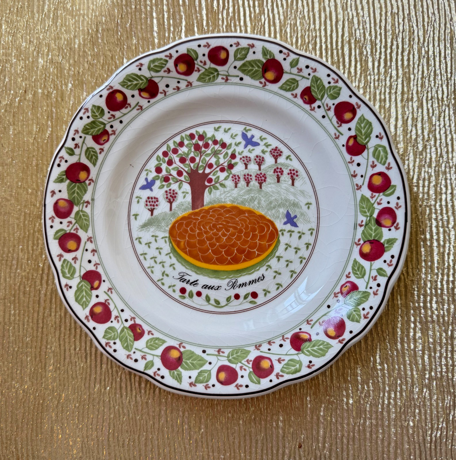 5 Gien Tart Plates Marie-Pierre Boitard 7.5 inches France