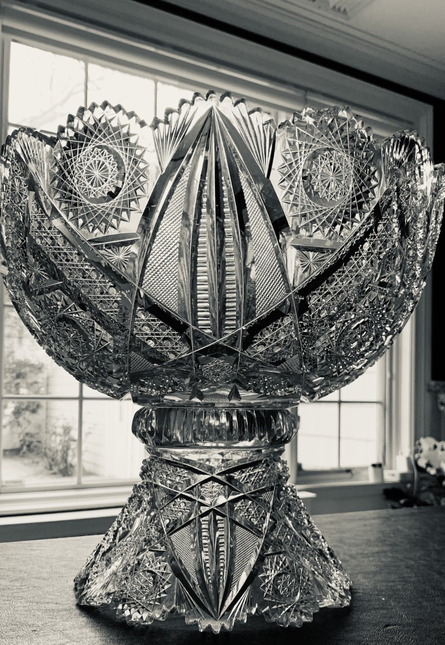 American Brilliant J. Hoare & Co. “Carolyn” 14-Inch Punch Bowl (c. 1895)