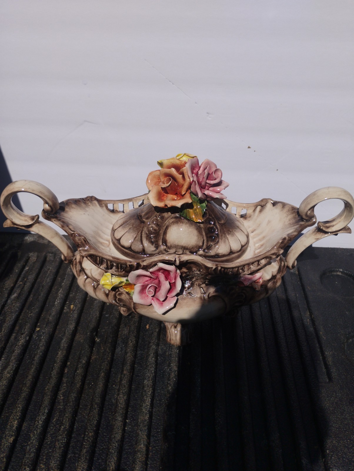 Vintage Capodimonte Porcelain Centerpiece Bowl Italy