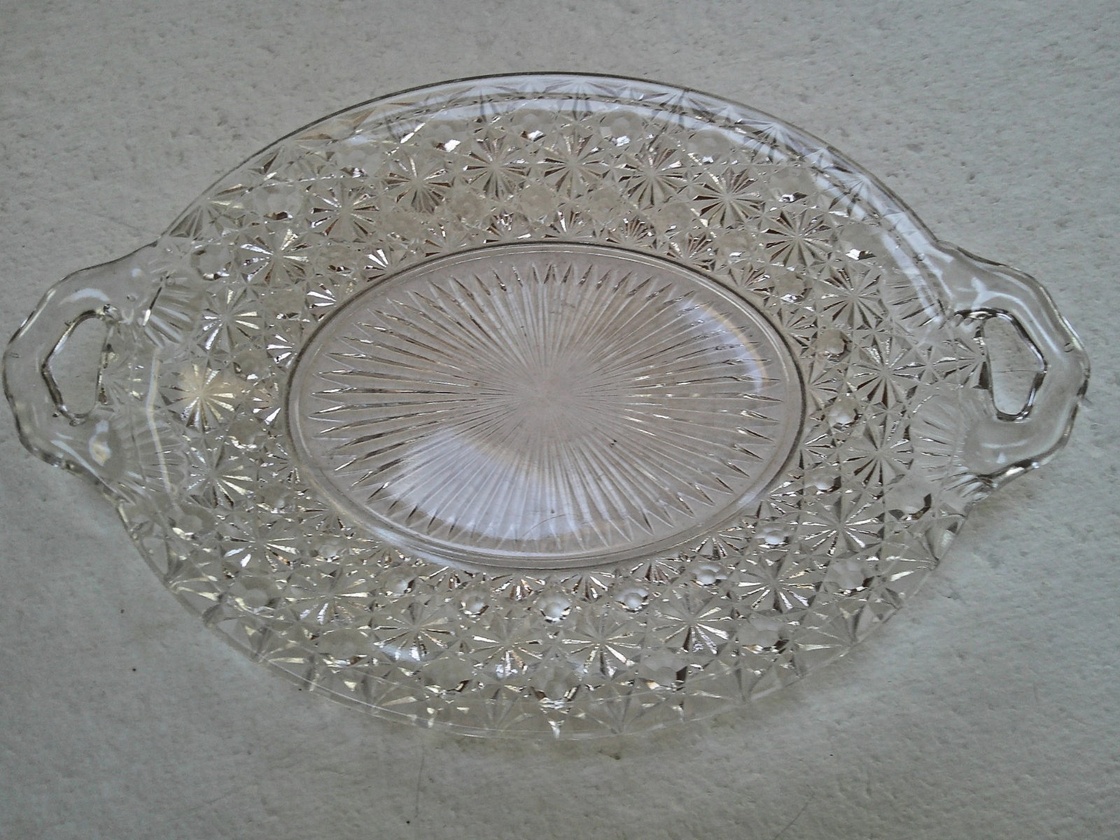 EAPG Platter by Central Glass Co. #775 Block & Diamond Antique 13.5″