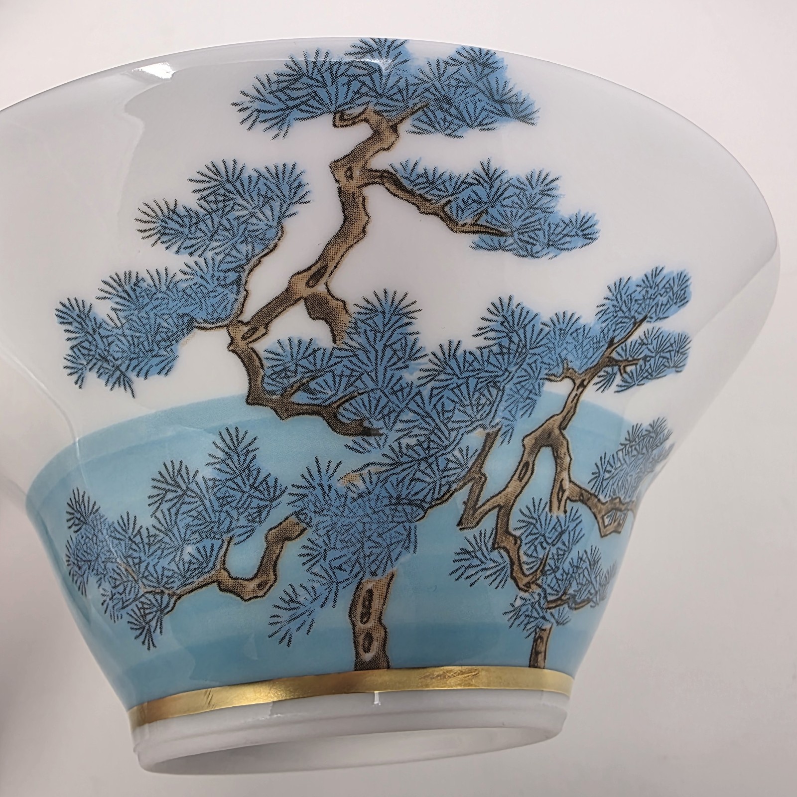 Raynaud Limoges Jardin Celeste Porcelain Bowl with Pine Tree Design 6″