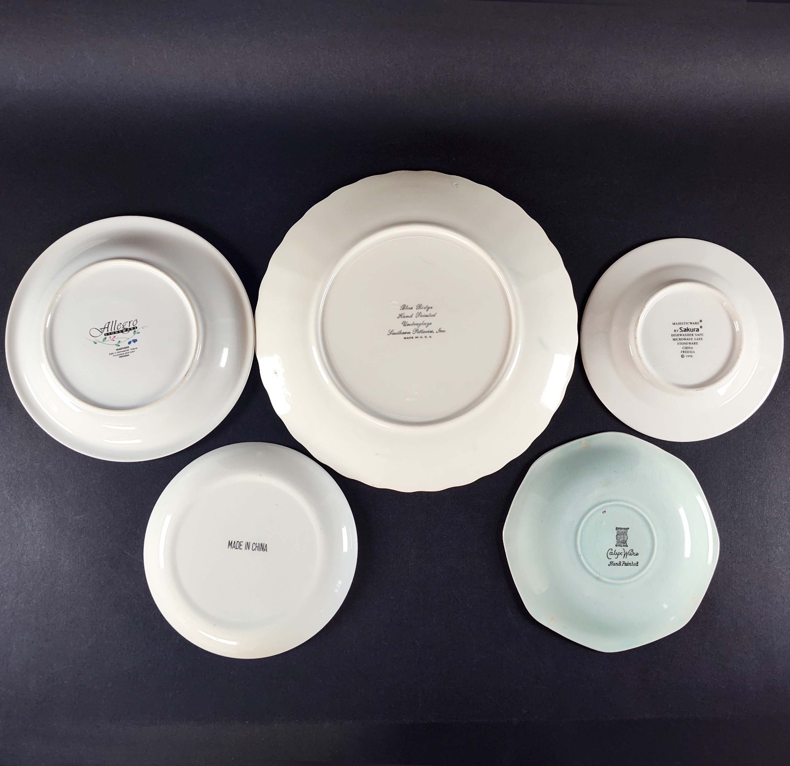 5 Shabby Cottage Vintage Mismatched Decorative Floral Plates Gallery Wall