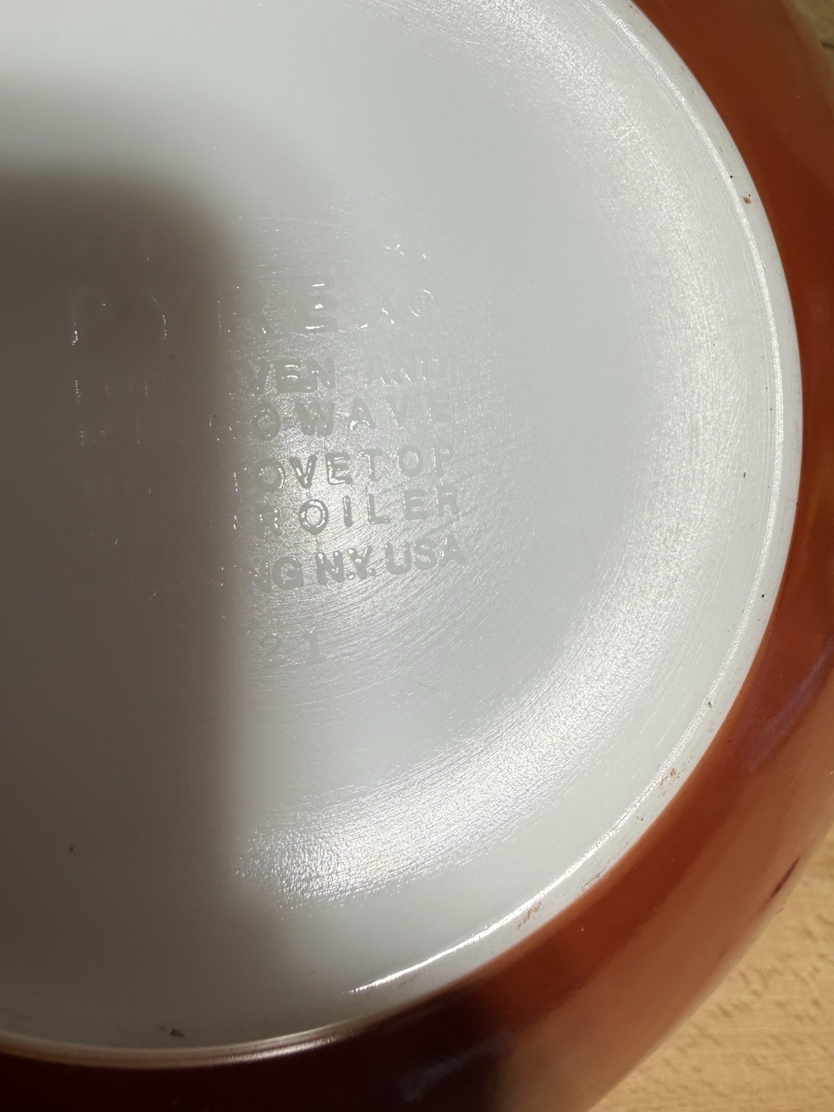 🔥VTG Pyrex XL Autumn Harvest 444 Cinderella Mixing Bowl Wheat Rust Orange 4 Qt