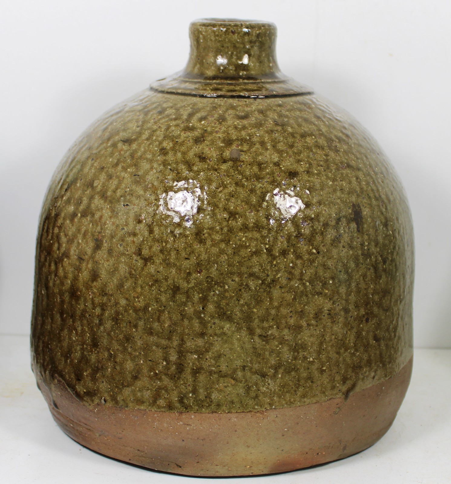 VINTAGE SOUTHERN POTTERY 1 GAL. BUGGY JUG GEORGIA DRIPPY GLAZE NO HANDLE