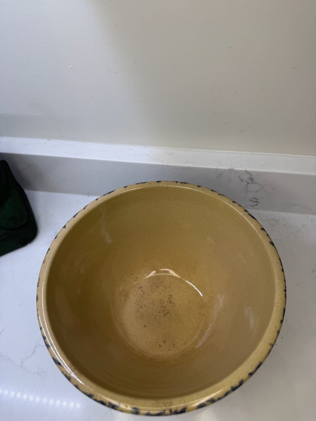 Robinson Ransbottom R.R.P. Co. Blue Spongeware Stoneware Mixing Bowl 8-Inch