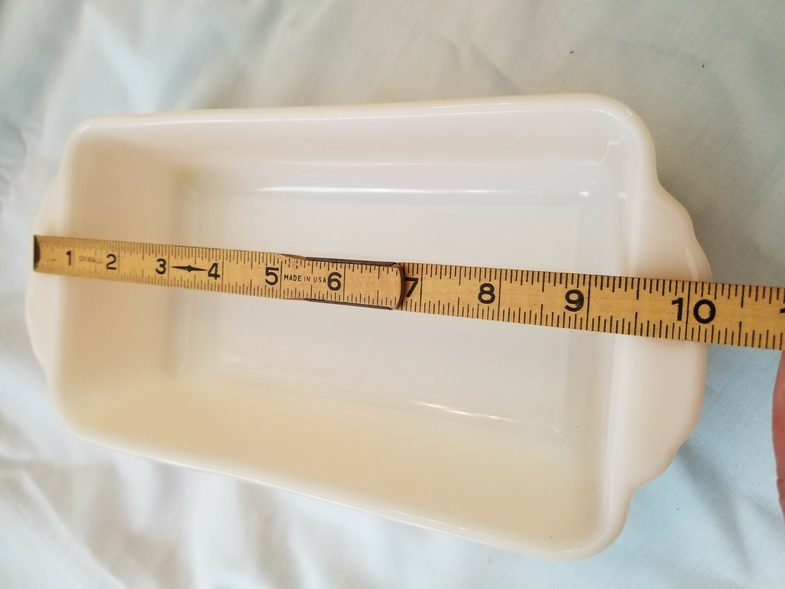 Fire King 1 Qt #409 Peach Lusterware Luster Lustre Loaf Pan iridescent