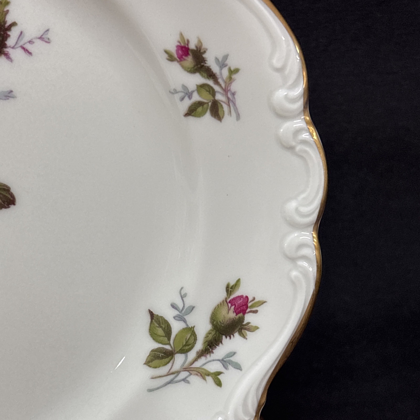 Rosenthal Continental MOSS ROSE POMPADOUR (Ivory) Bread Plate 6 1/4 Inches