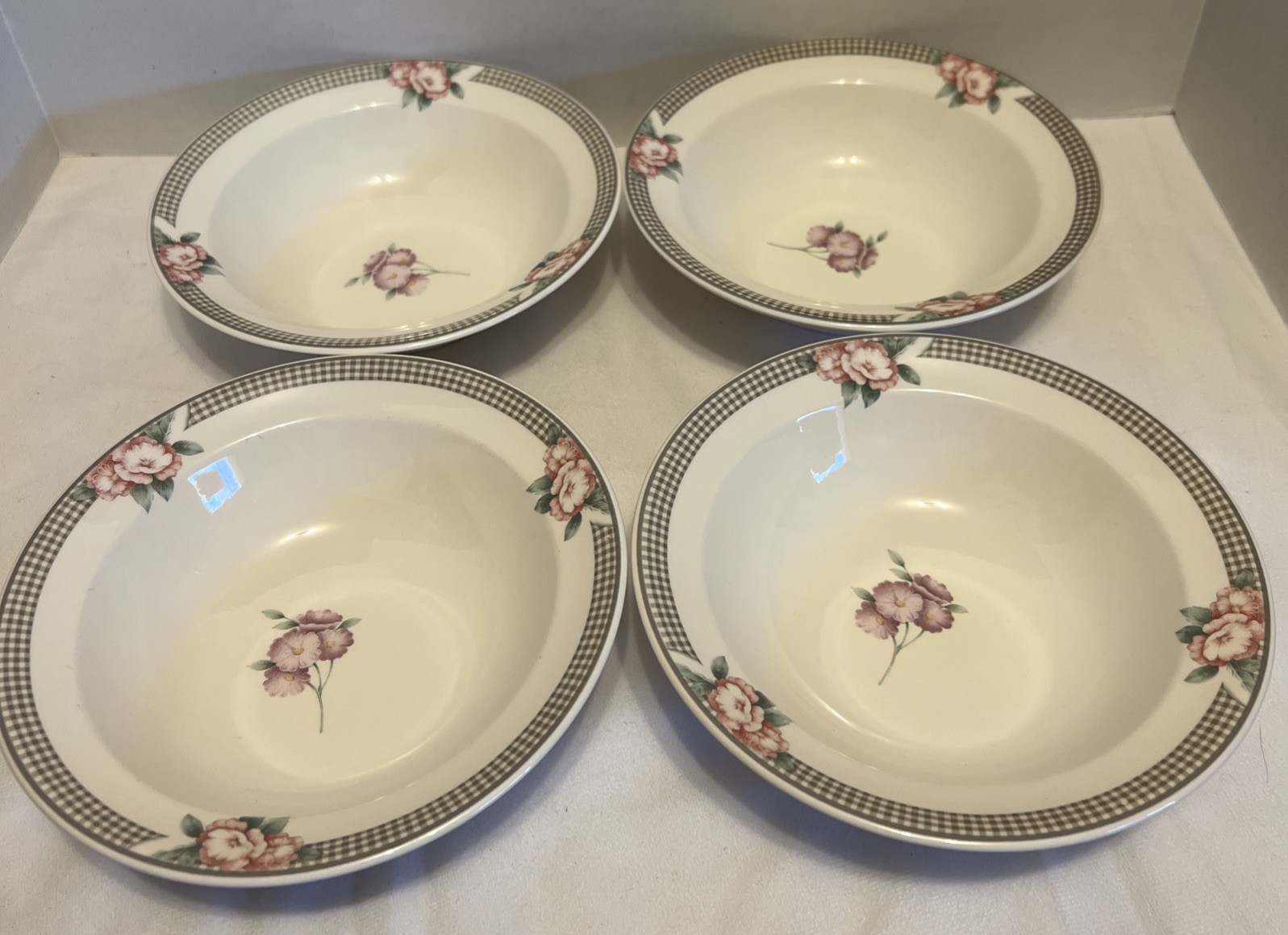 4 Noritake Keltcraft Ireland Terrace Cafe 7″ cereal soup bowls vintage 1994-1997