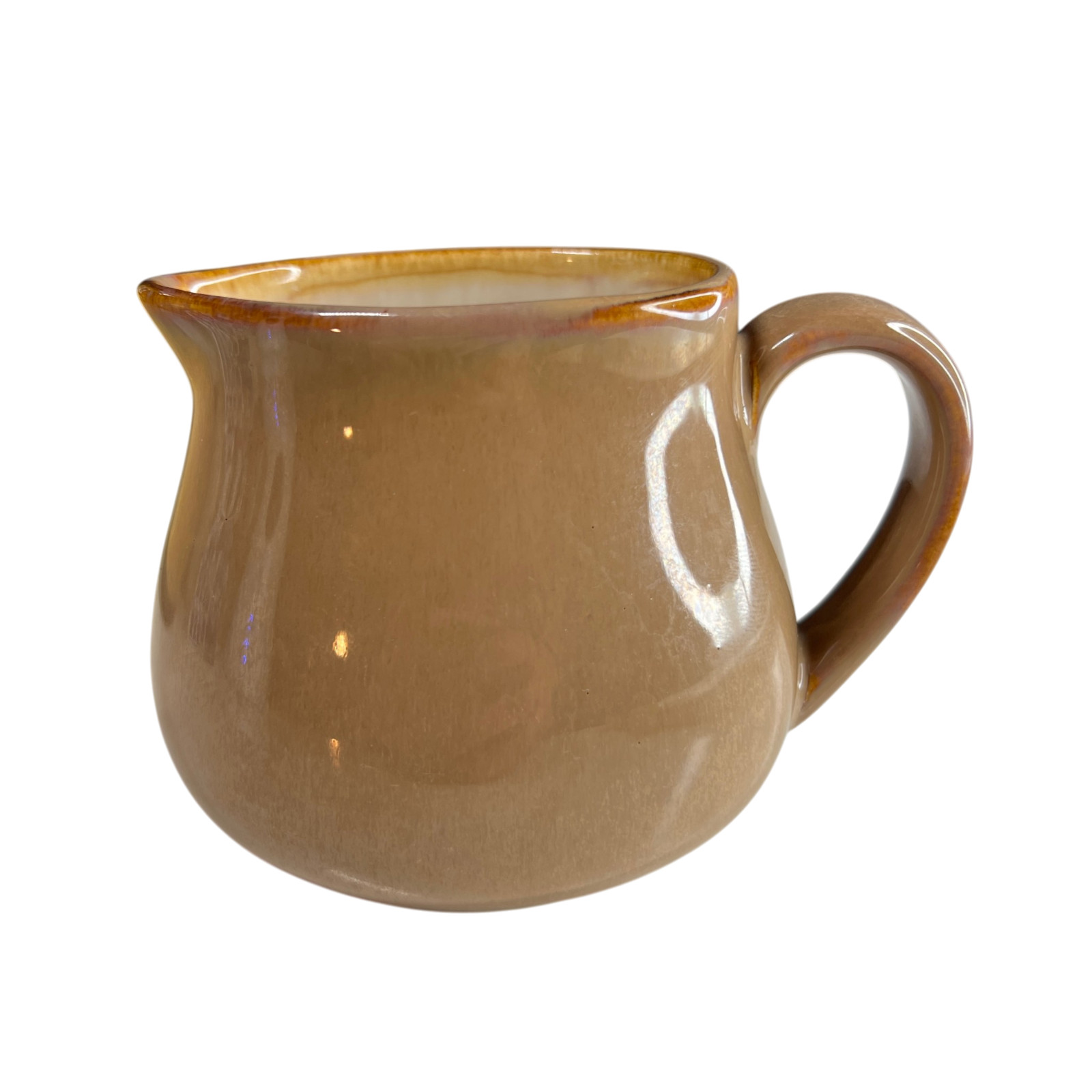 Sango Brown Drip Glaze Creamer Pitcher Stoneware Small Pouring Jug