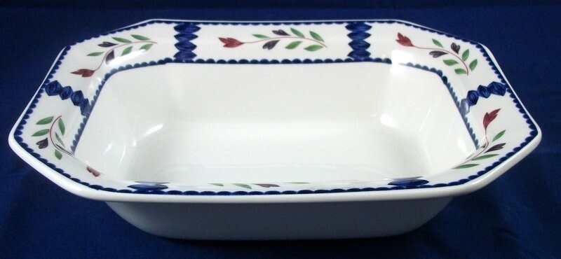 Adams Lancaster Hexagon Oval Vegetable Bowl 9 1/2 Inch Length