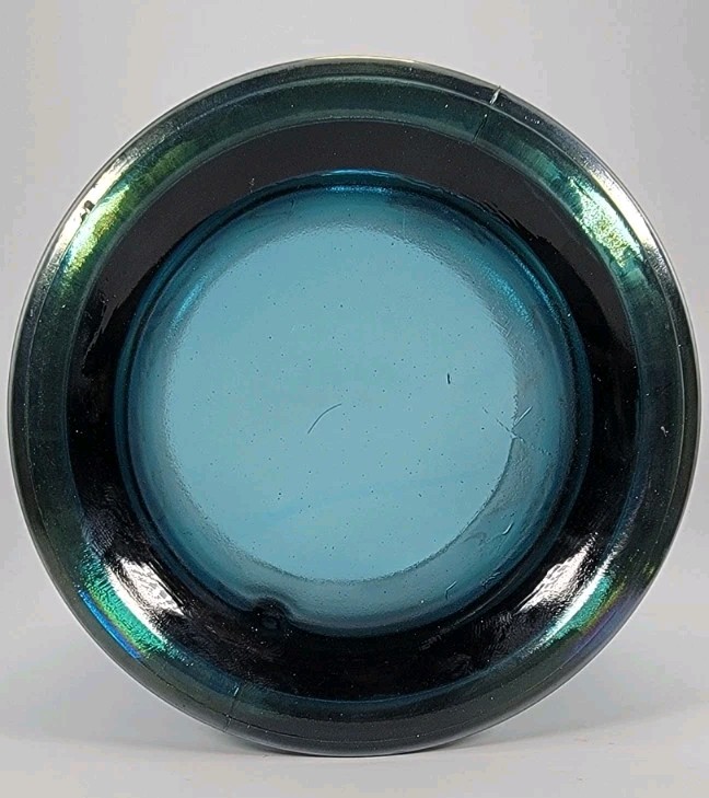 Vintage Indiana Blue Grape Harvest Carnival Glass Candy Canister Lid Chipped