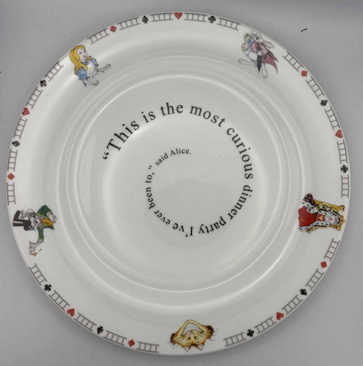 Paul Cardew Alice in Wonderland Cafe 2 Dinner 4 Salad Plate 2 Wide Rim Bowl 2010