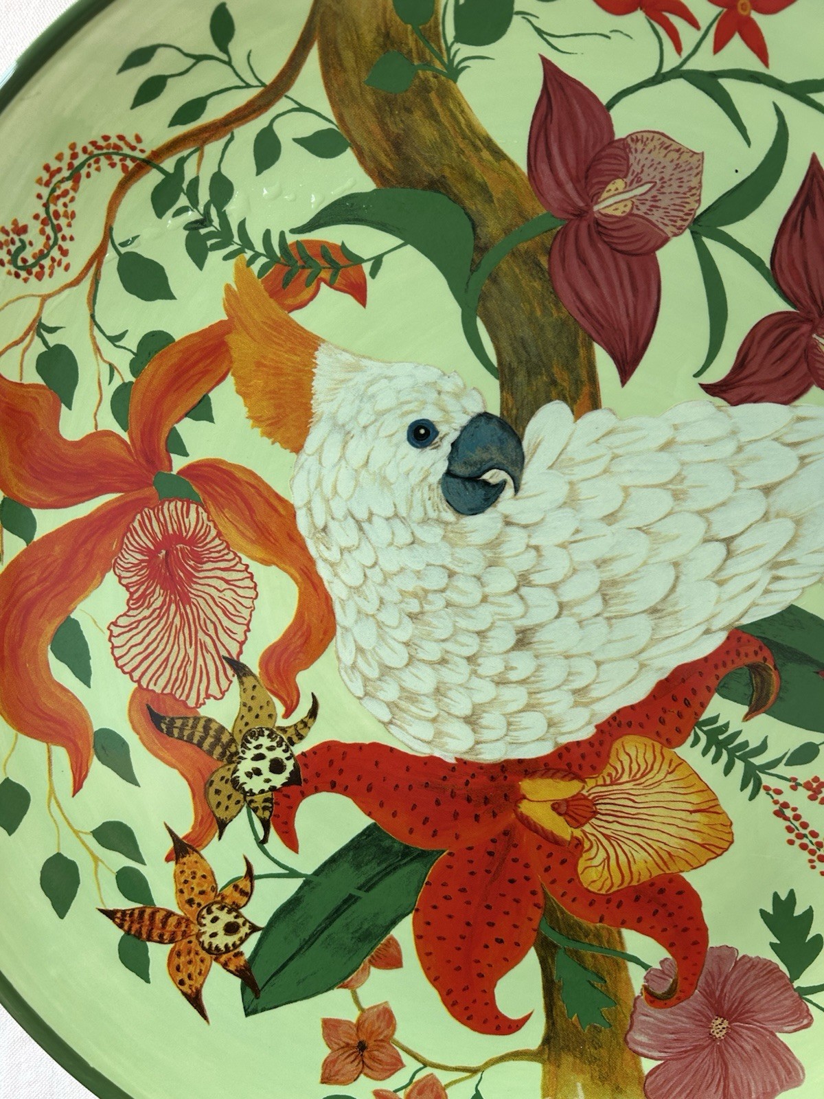 Lynn Chase Parrotdise 2010 Dinner Platter Plate around 11 3/4 inches